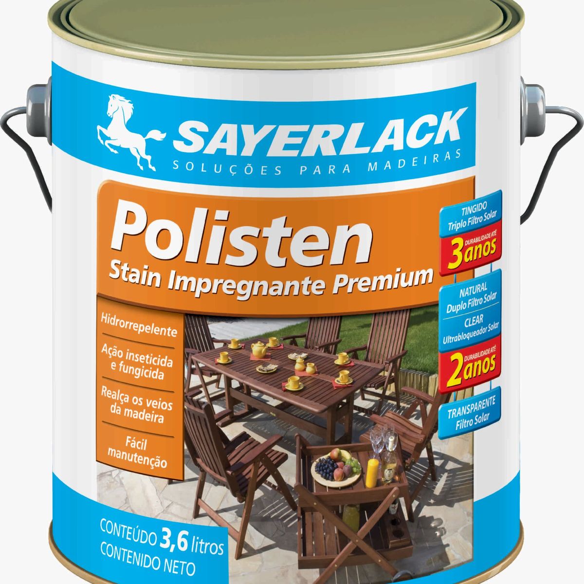 Verniz Stain Polisten 3,6L Nogueira Sayerlack, marca Sayerlack - Foto Principal