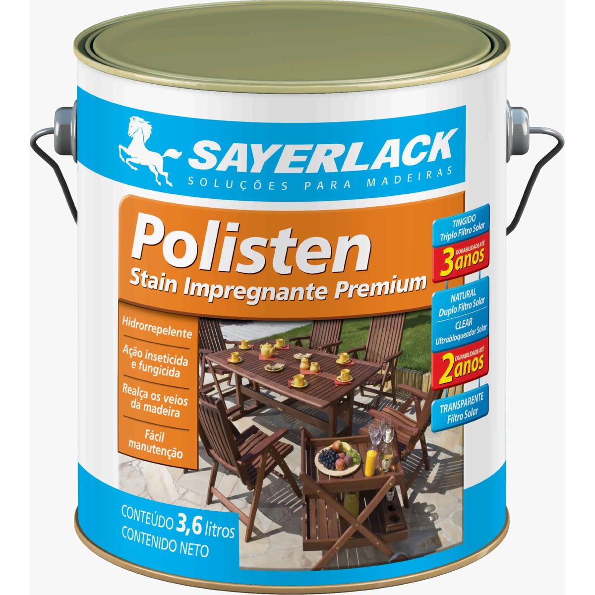 Verniz Stain Polisten 3,6L Nogueira Sayerlack, marca Sayerlack - Foto Principal