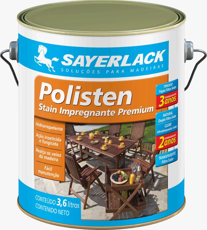 Verniz Stain Polisten Eco 3,6L Natural Acqua Sayerlack | Sodimac
