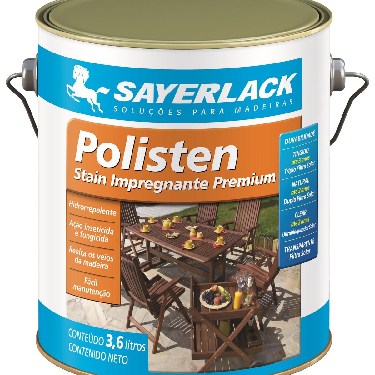 Verniz Stain Polisten Clear 3,6L Transparente Sayerlack, marca Sayerlack - Foto Principal