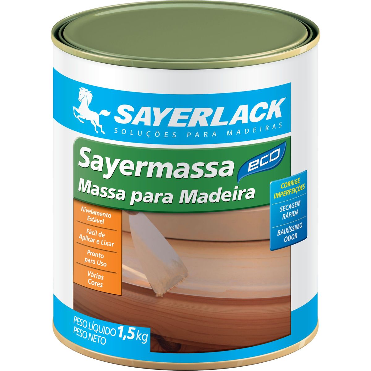 Massa para Madeira Sayermassa Eco 1,5kg Cerejeira Sayerlack, marca Sayerlack - Foto Principal