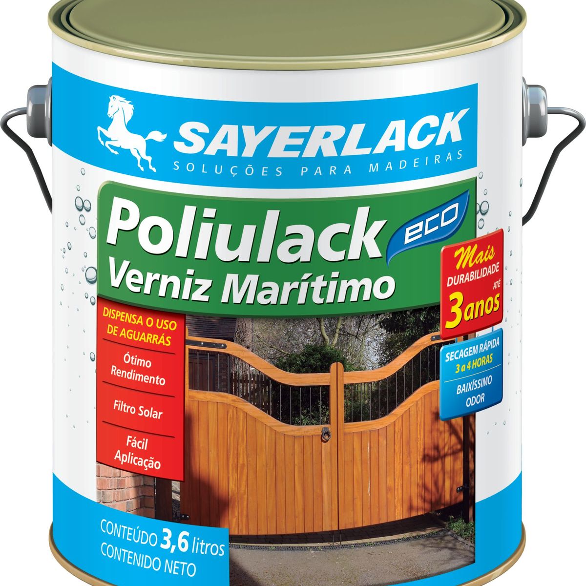 Verniz Marítimo Poliulack Eco 3,6L Exterior Transparente Sayerlack, marca Sayerlack - Foto Principal