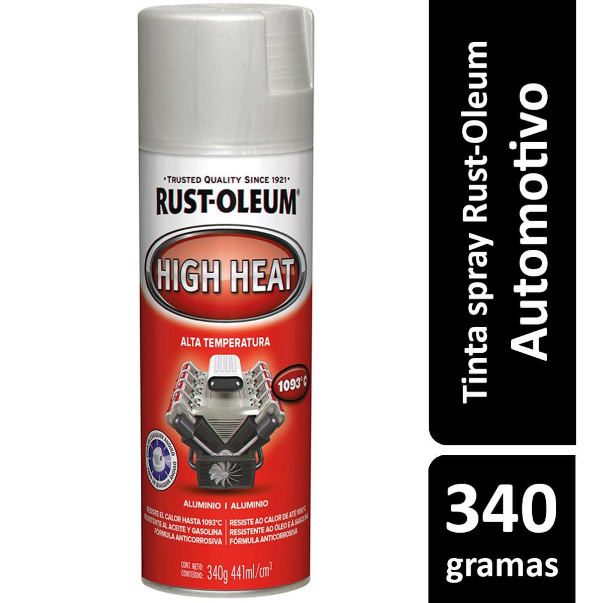 Tinta Spray Brilhante Alta Temperatura 358ml Alumínio, marca Rust-Oleum - Foto Principal