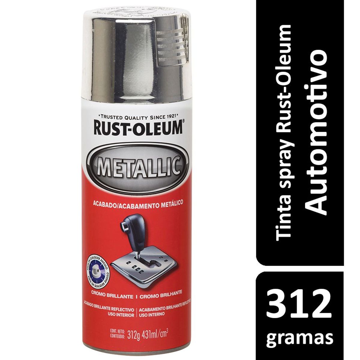 Tinta Spray Brilhante Automotivo Metais 312ml Cromo, marca Rust-Oleum - Foto Principal