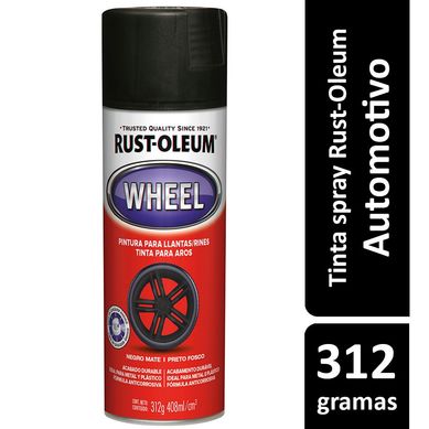 Tinta Spray Brilhante Automotivo Rodas e Calotas 312ml Preto