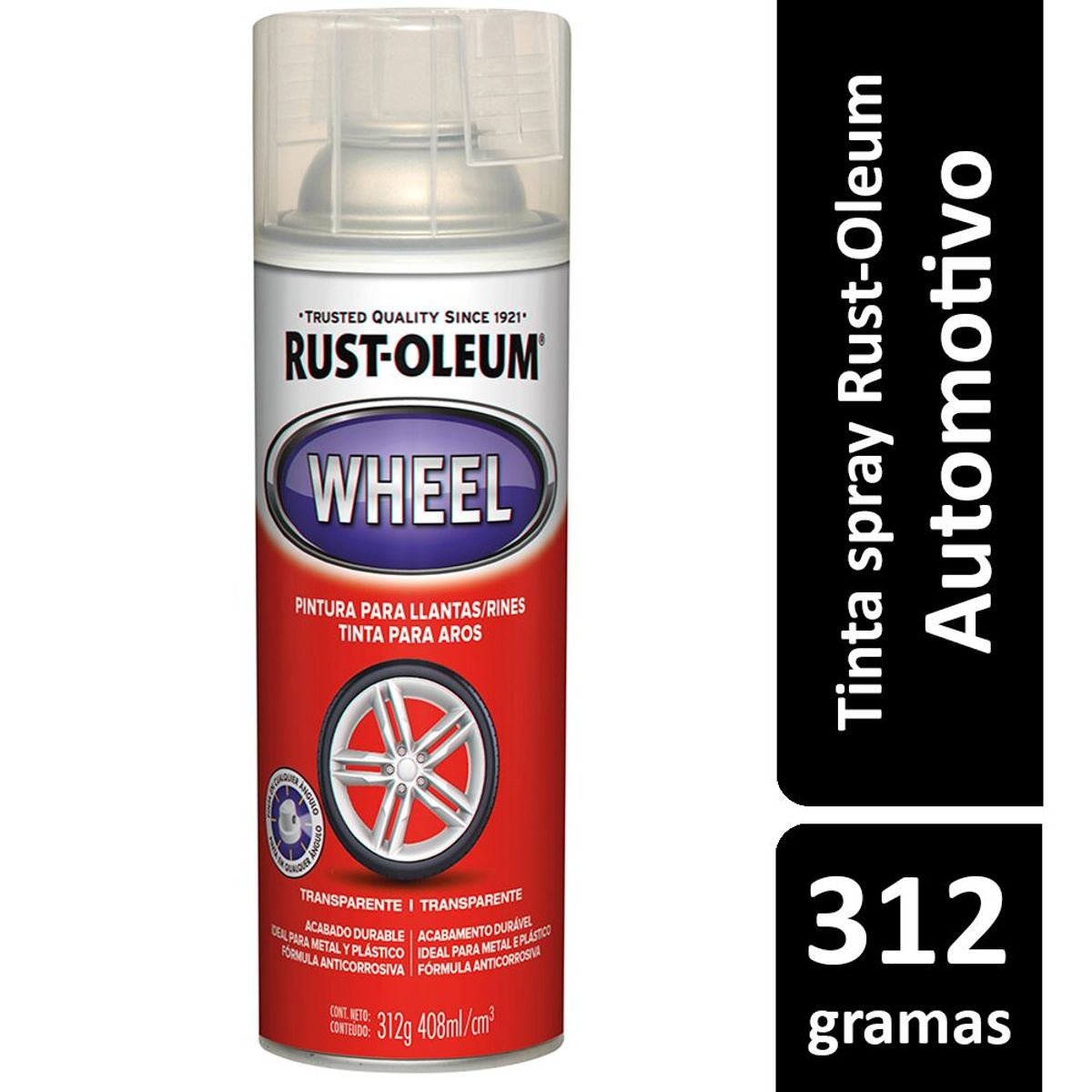 Tinta Spray Brilhante Automotivo Rodas e Calotas 312ml Transparente, marca Rust-Oleum - Foto Principal