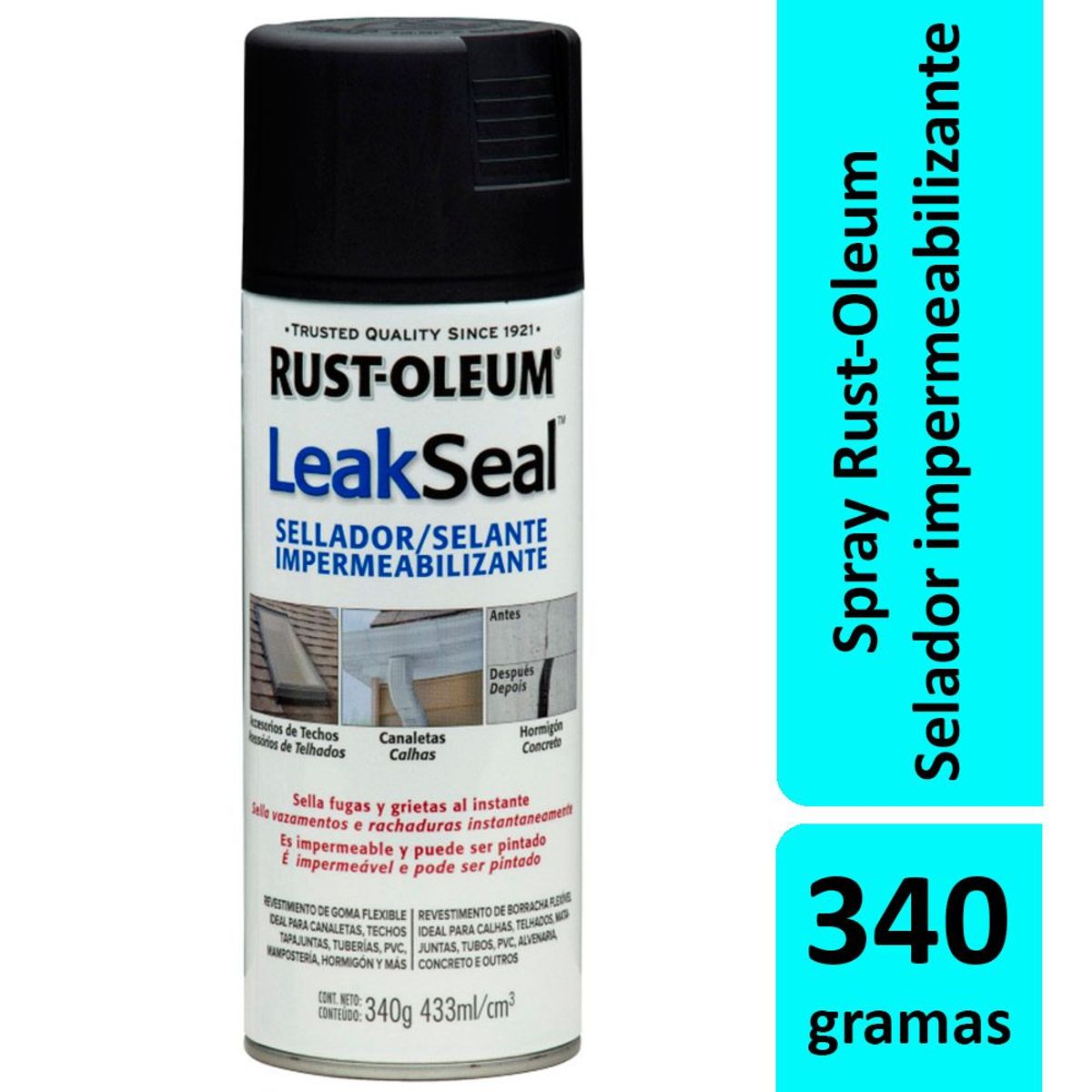 Tinta Spray Selador Leak Seal 340ml Preto, marca Rust-Oleum - Foto Principal