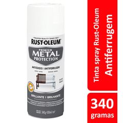 Tinta Spray Brilhante Metal Protection 340ml Branco
