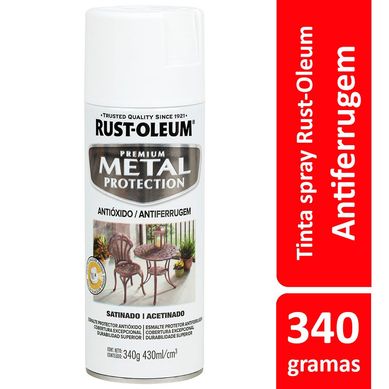 Tinta Spray Acetinado Metal Protection 340ml Branco