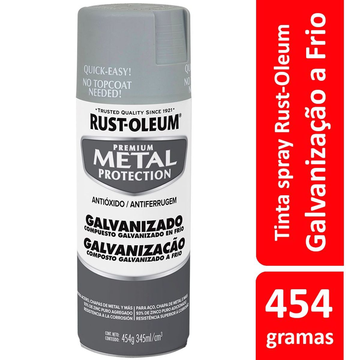 Tinta Spray Galvanizado Metal Protection 454ml Cinza, marca Rust-Oleum - Foto Principal