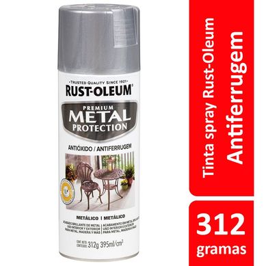 Tinta Spray Brilhante Metal Protection 340ml Prata