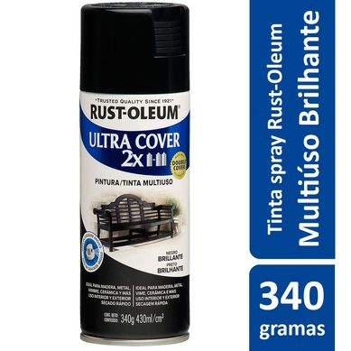 Tinta Spray Brilhante Ultra Cover 430ml Preto