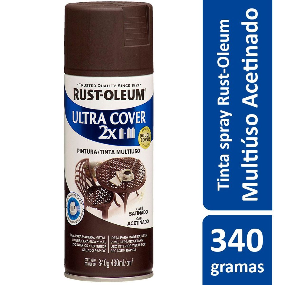 Tinta Spray Acetinado Ultra Cover 430ml Café, marca Rust-Oleum - Foto Principal