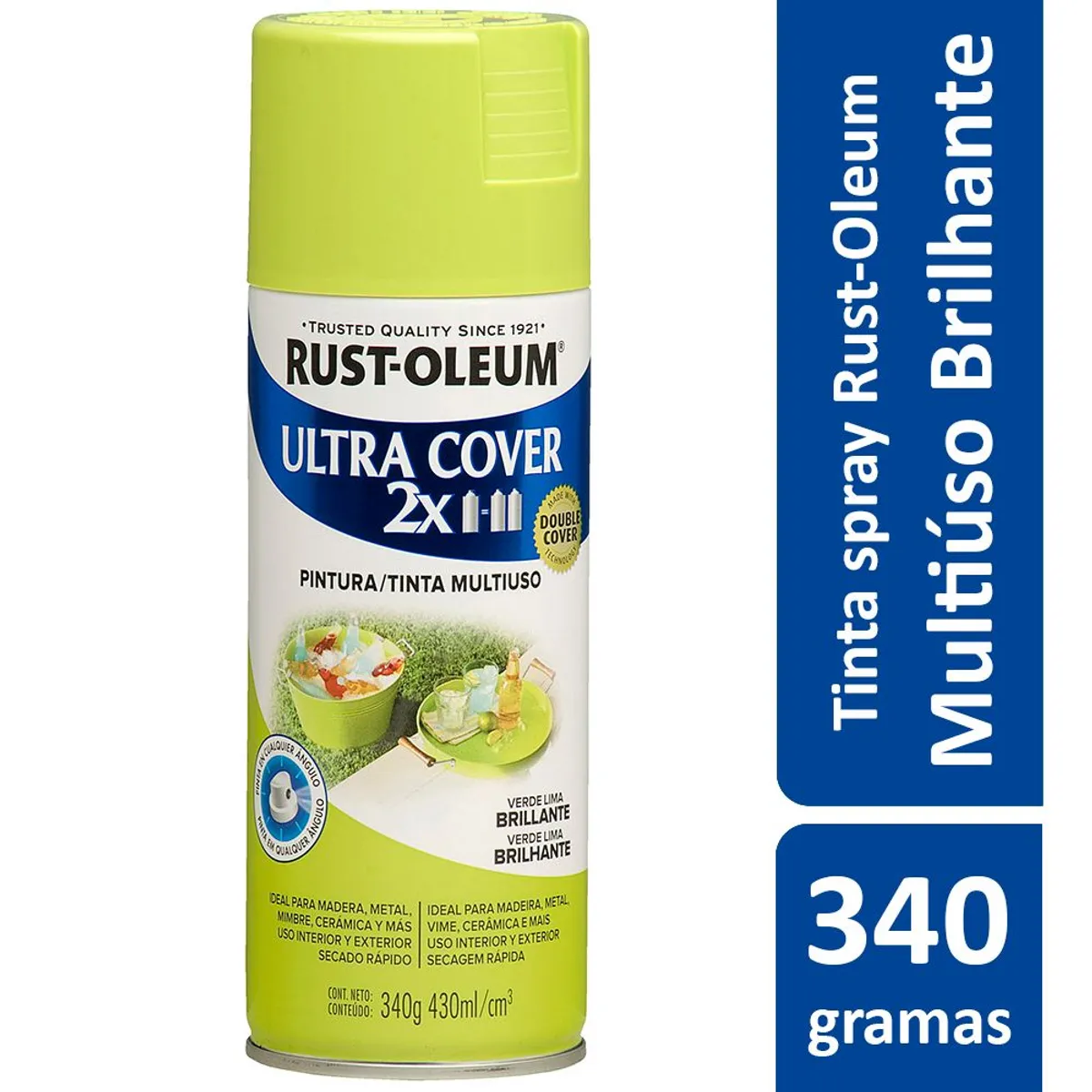 Tinta Spray Brilhante Ultra Cover 430ml Verde Lima, marca Rust-Oleum - Foto Principal