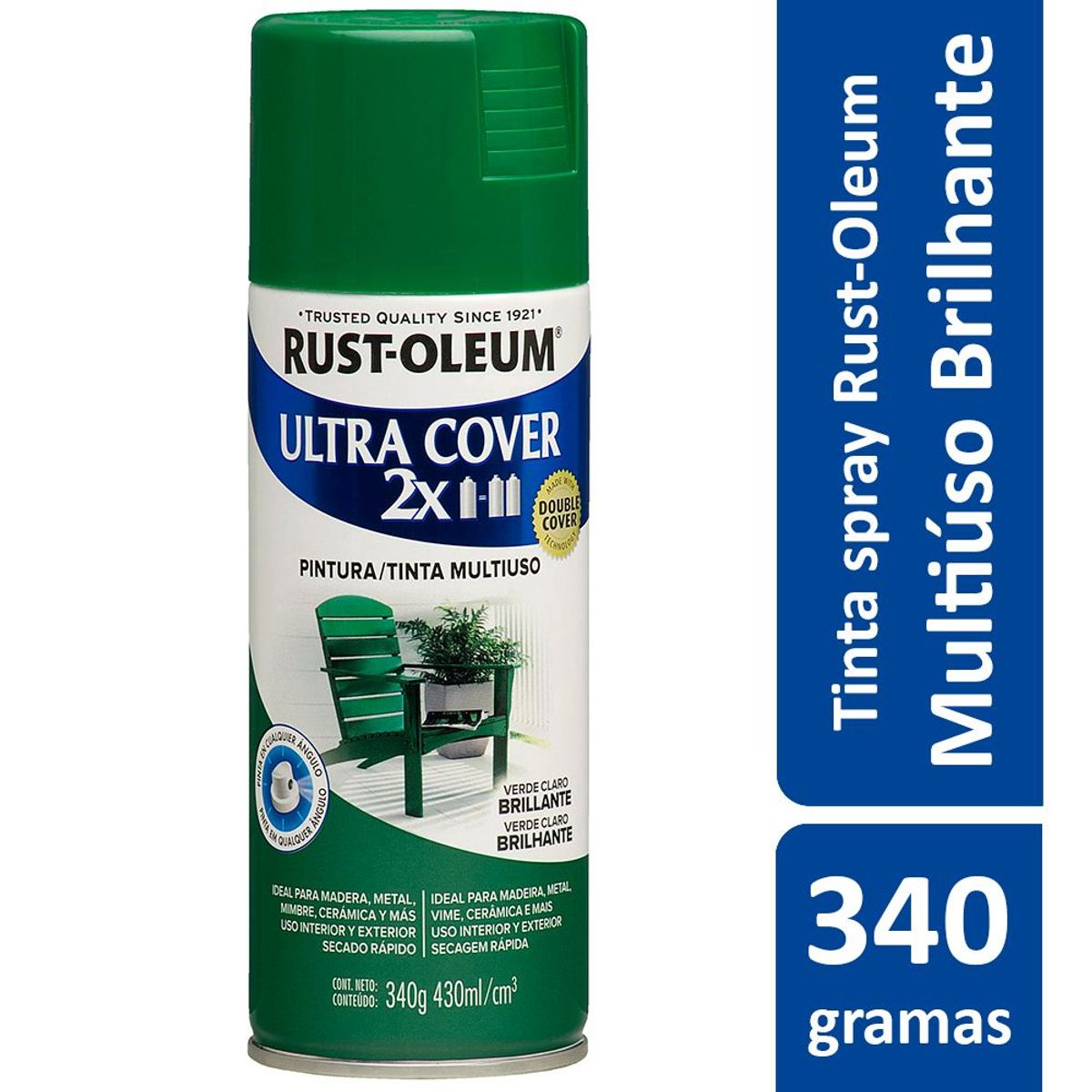 Tinta Spray Brilhante Ultra Cover 430ml Verde Claro, marca Rust-Oleum - Foto Principal