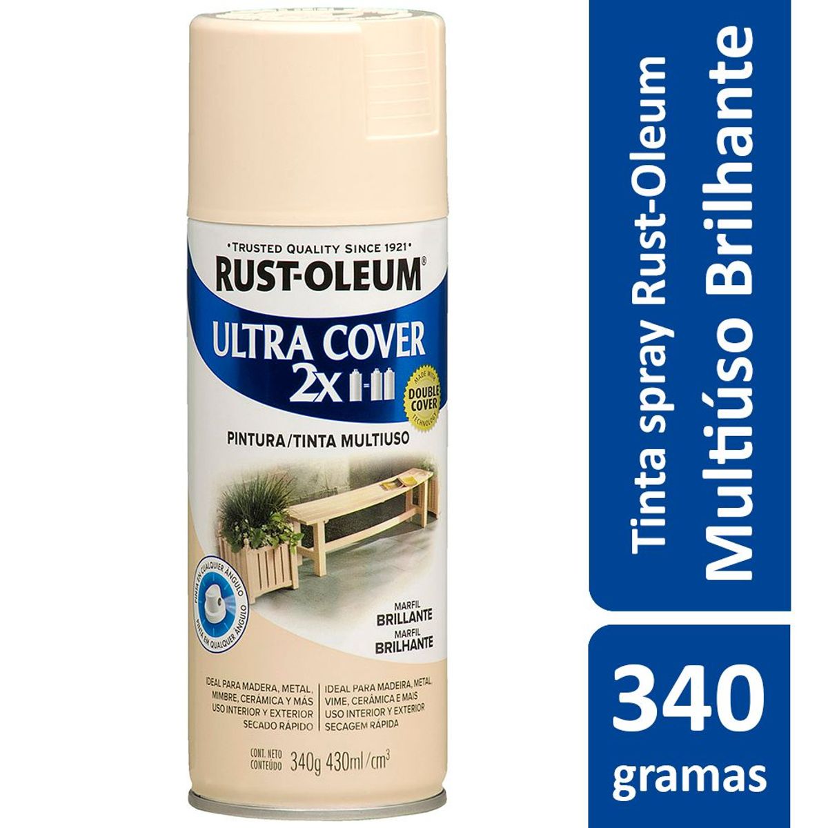 Tinta Spray Brilhante Ultra Cover 430ml Marfim, marca Rust-Oleum - Foto Principal