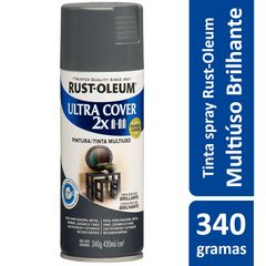 Tinta Spray Brilhante Ultra Cover 430ml Cinza Escuro