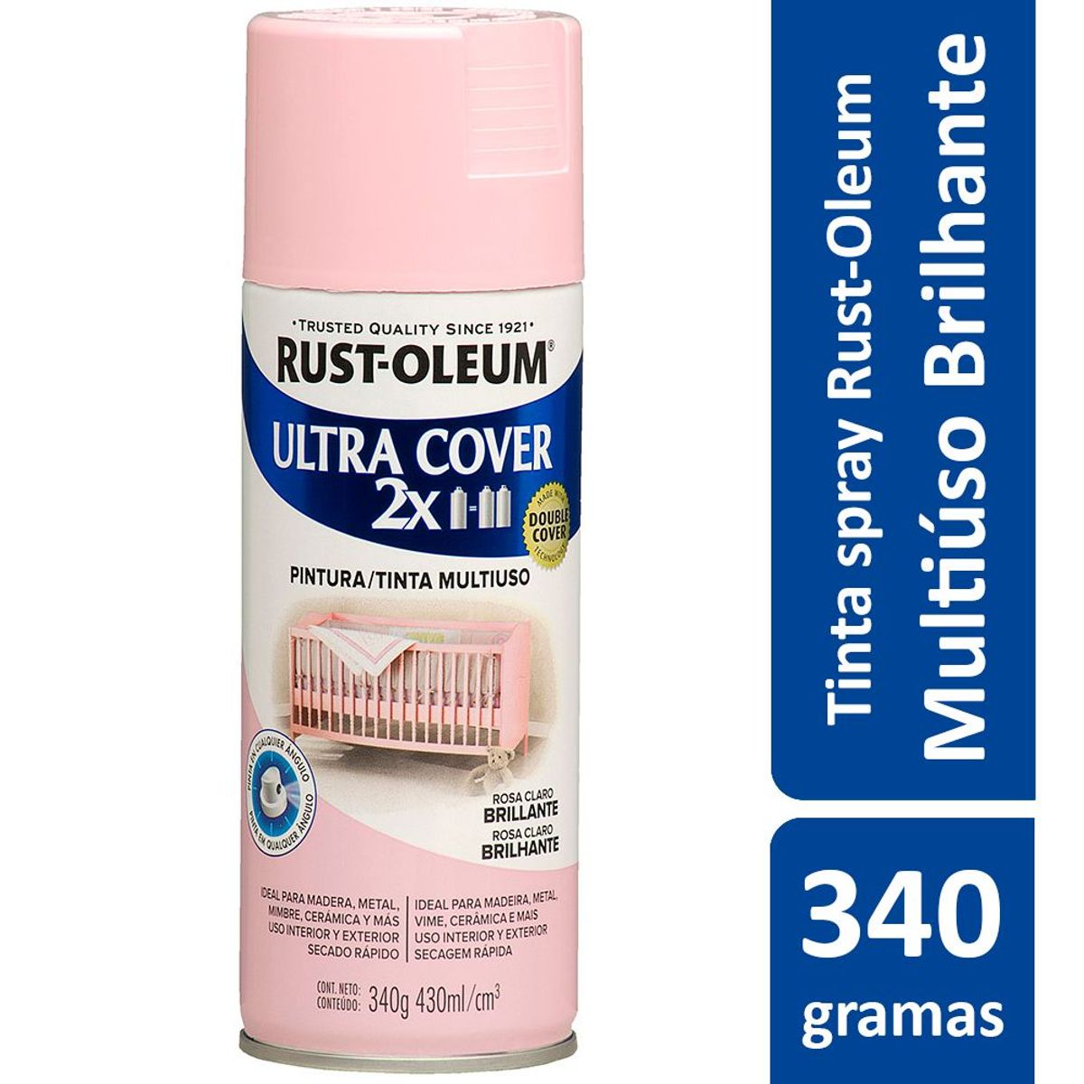 Tinta Spray Brilhante Ultra Cover 430ml Rosa Claro, marca Rust-Oleum - Foto Principal