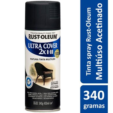 Tinta Spray Acetinado Ultra Cover 430ml Preto