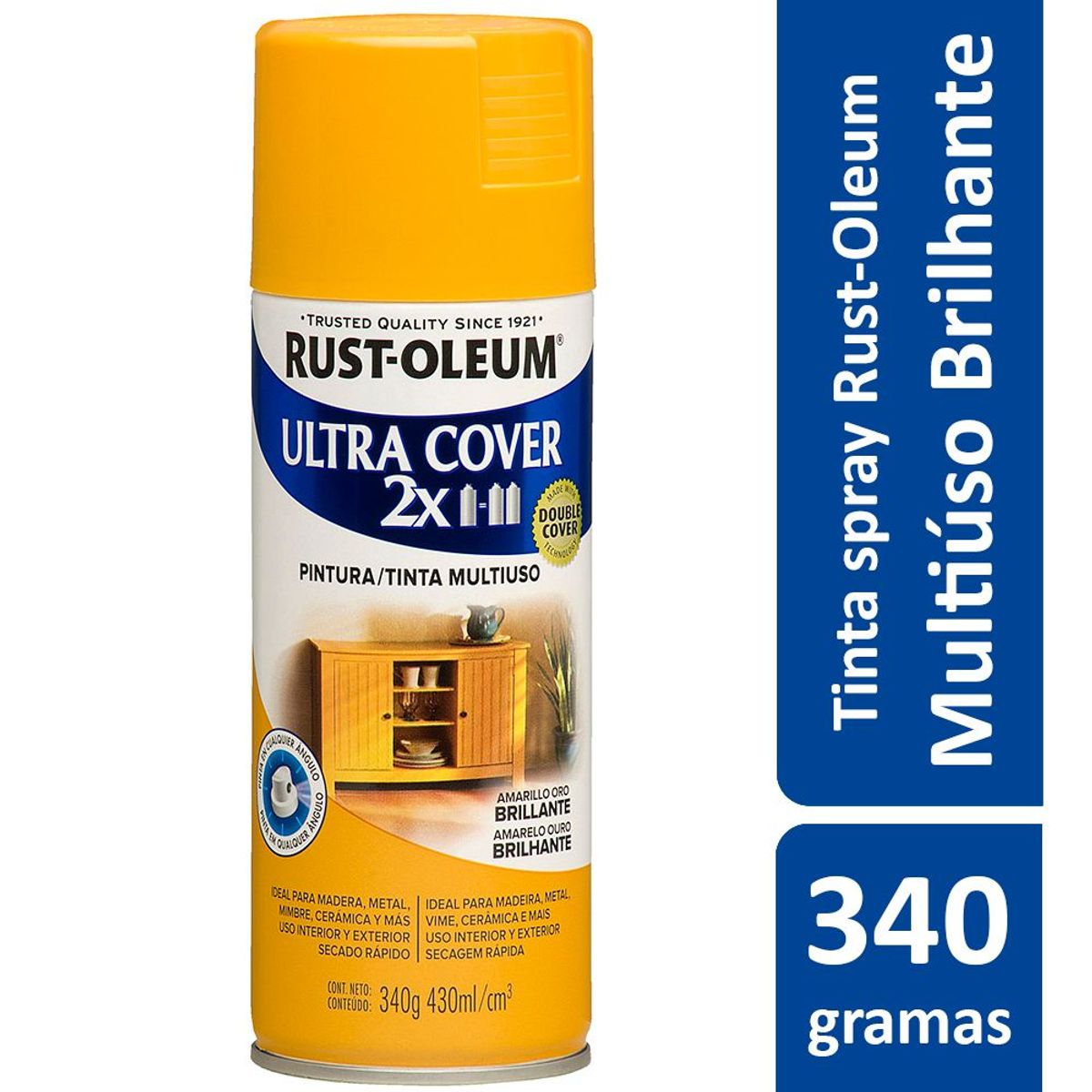 Tinta Spray Brilhante Ultra Cover 430ml Amarelo Ouro, marca Rust-Oleum - Foto Principal