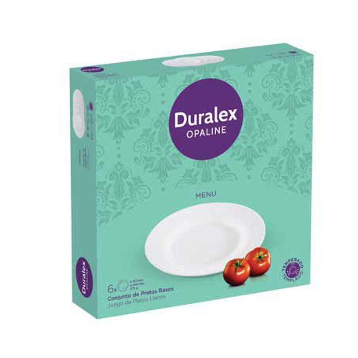 Jogo de Prato Raso 6 Peças Opaline Branco Duralex 1,91x24x24 Nadir Figueiredo, marca Duralex - Foto Principal