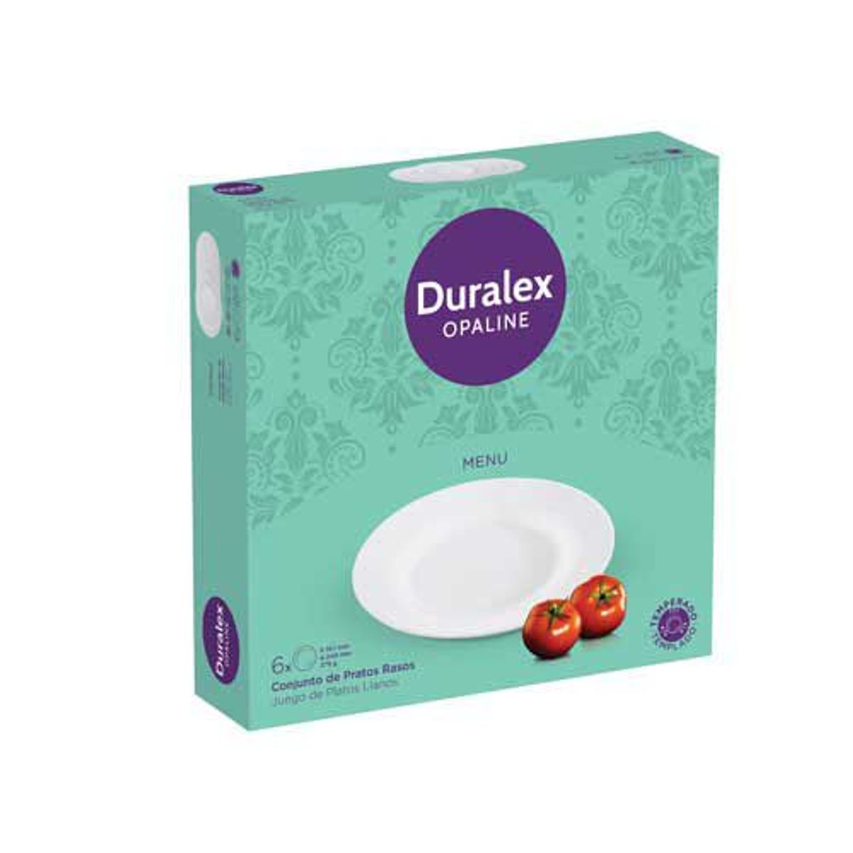 Jogo de Prato Raso 6 Peças Opaline Branco Duralex 1,91x24x24 Nadir Figueiredo, marca Duralex - Foto Principal