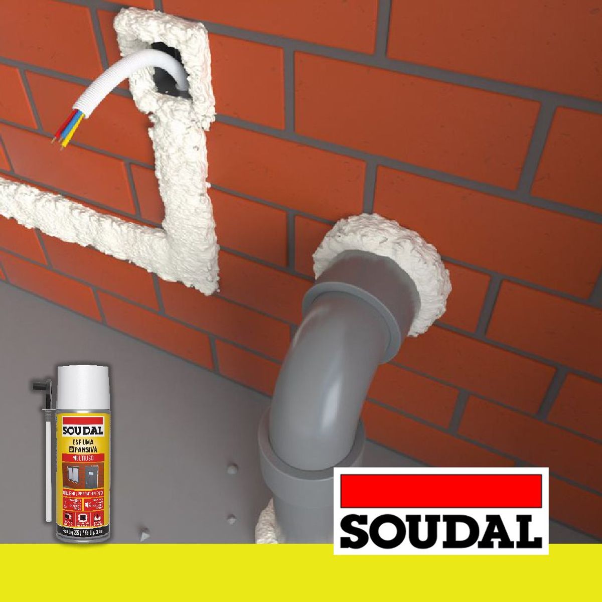 Espuma Expansiva Multiuso Champanhe 300ml Soudal, marca Soudal - Foto 2