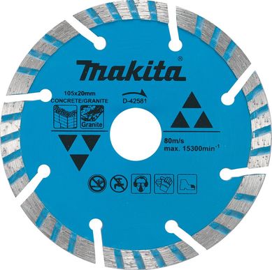 Disco de Corte Diamantado D-42581 Makita 105mm Azul