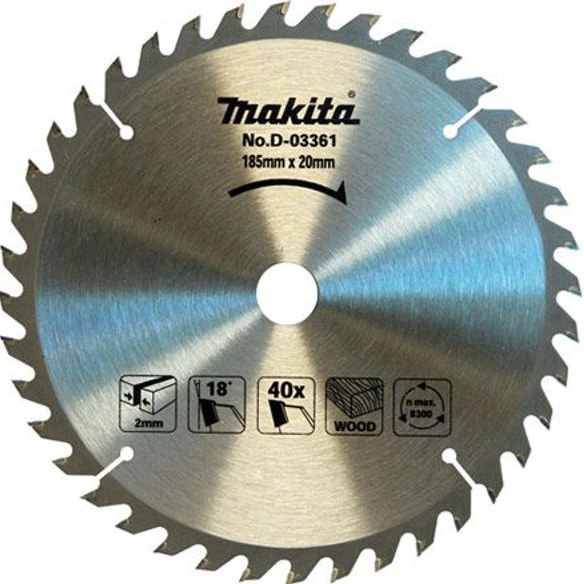 Lâmina de Serra Tico Tico 40T para Madeira, Prata, 185X20X2.2, marca Makita - Foto Principal