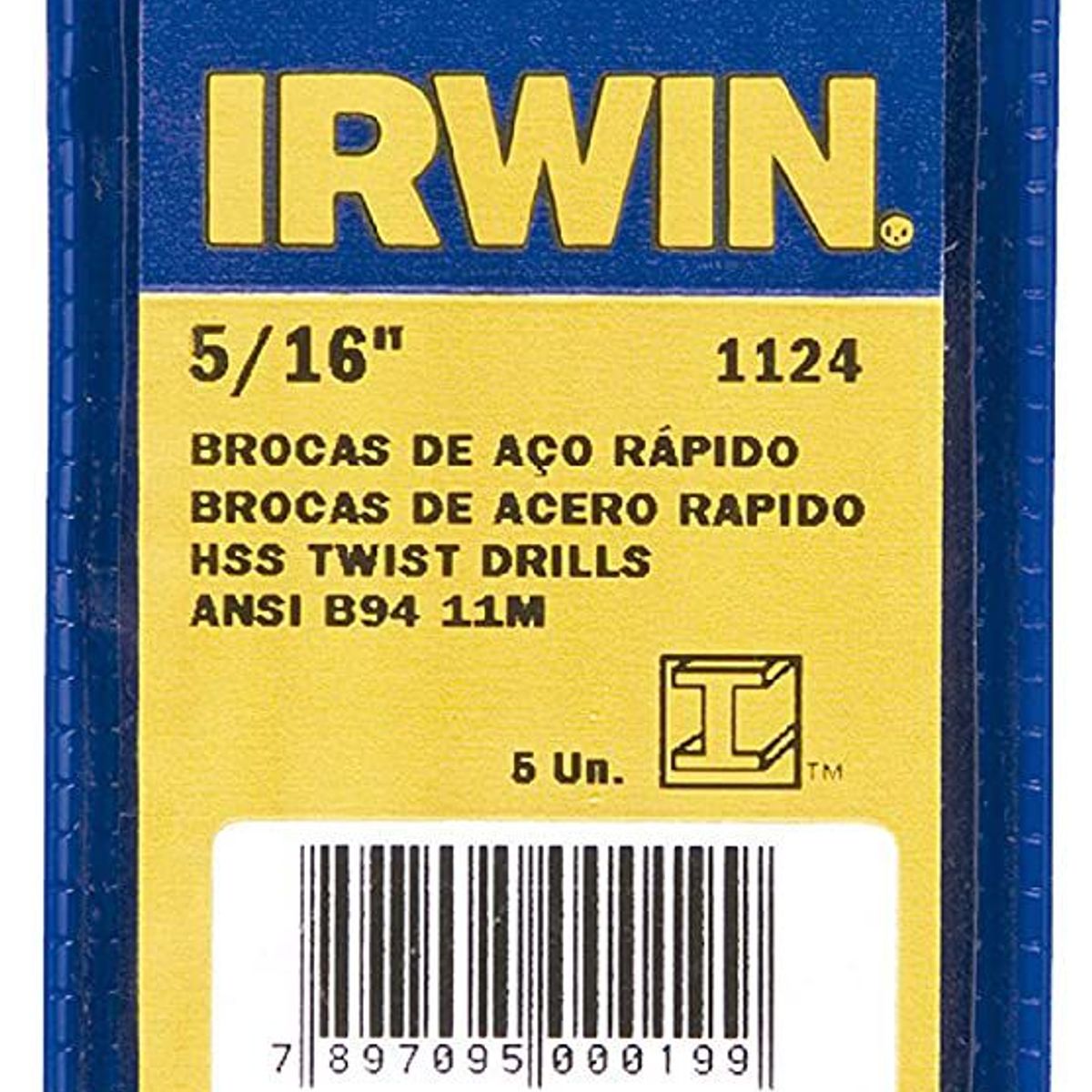 Broca em Aço Rápido Ansi 94, 113x19/64 Pol, marca Irwin - Foto Principal