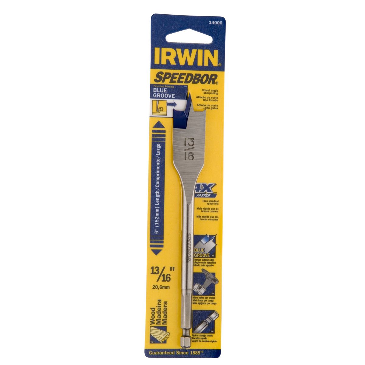 Broca Chata Para Madeira Spdb 150Mm 6x13/16", marca Irwin - Foto Principal
