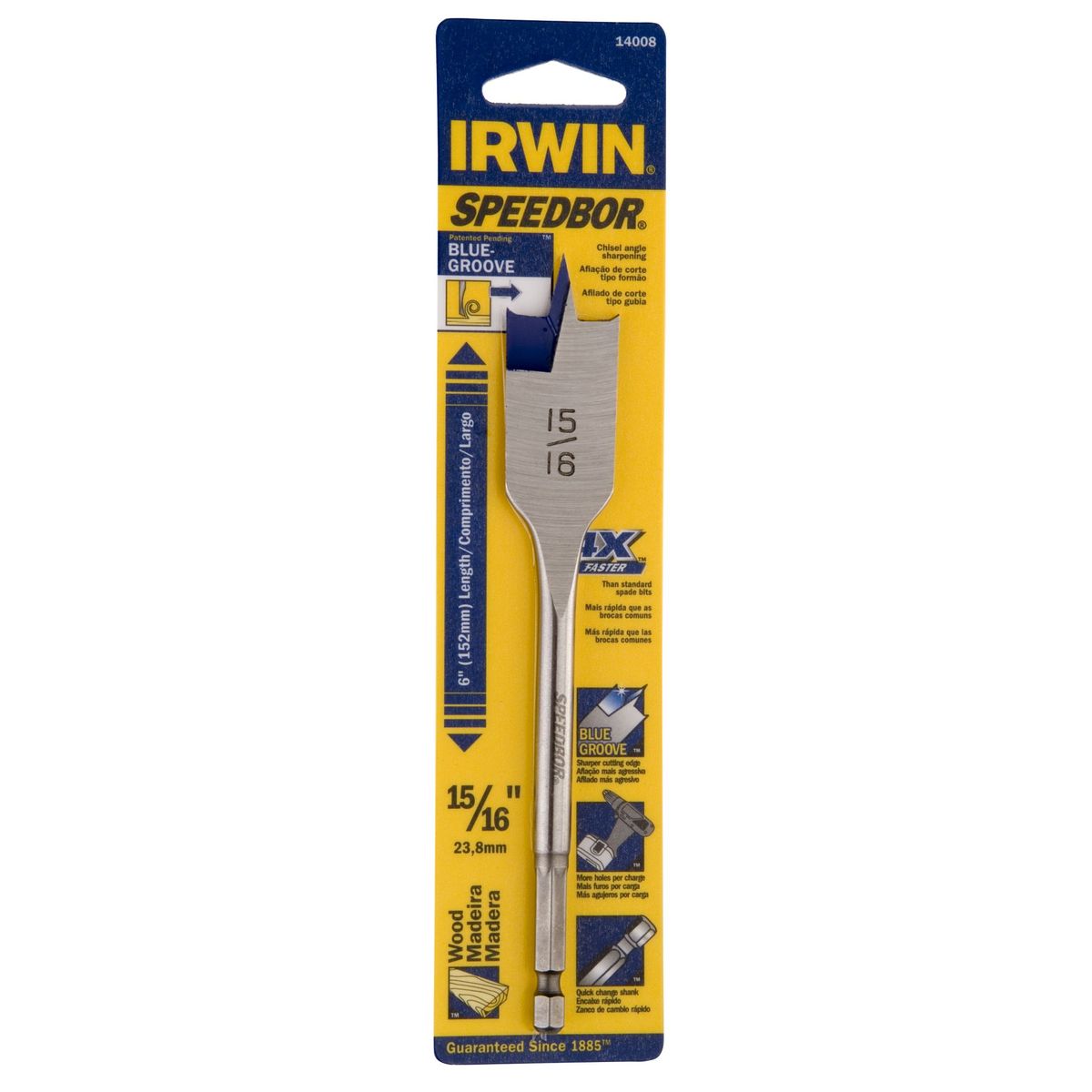 Broca Chata Para Madeira Spdb 150Mm 6x15/16"  Irwin, marca Irwin - Foto Principal