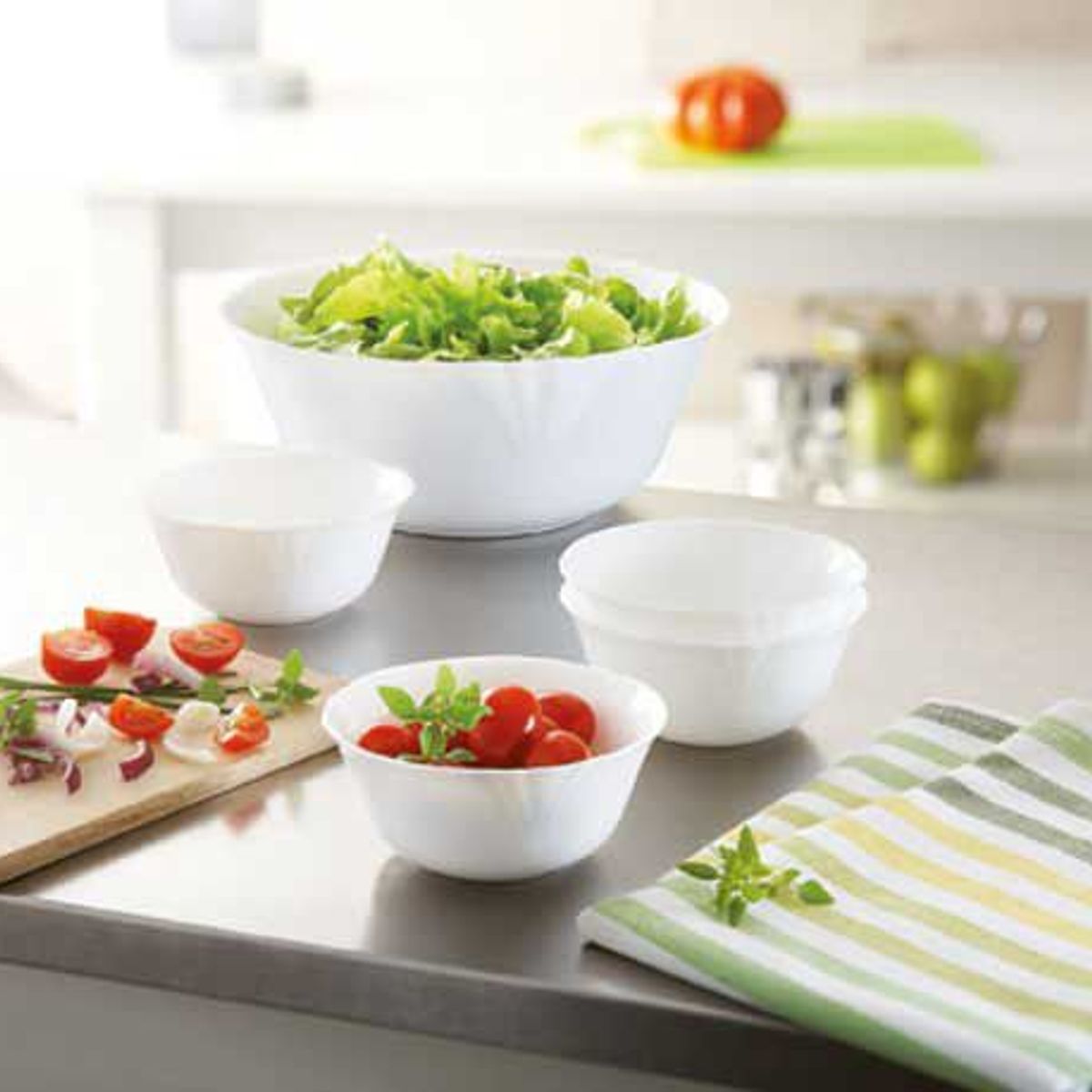 Conjunto Saladeira 4 Tigelas Cadix, Branco, marca Luminarc - Foto 2