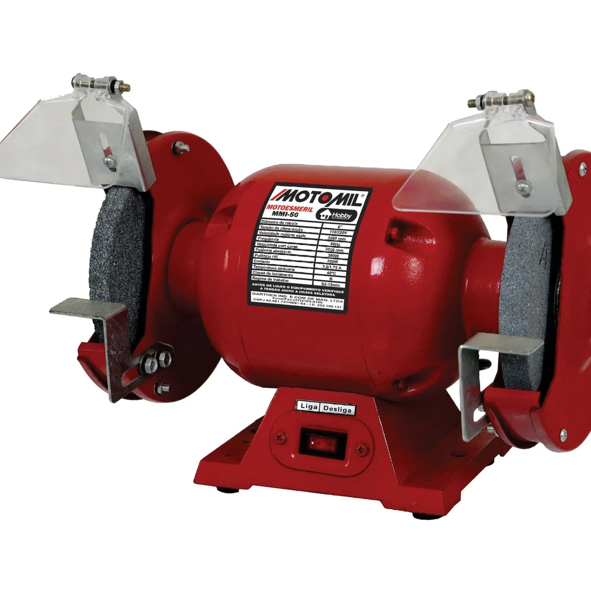 Moto Esmeril de Bancada Hobby, Vermelho, 360W, marca Motomil - Foto Principal