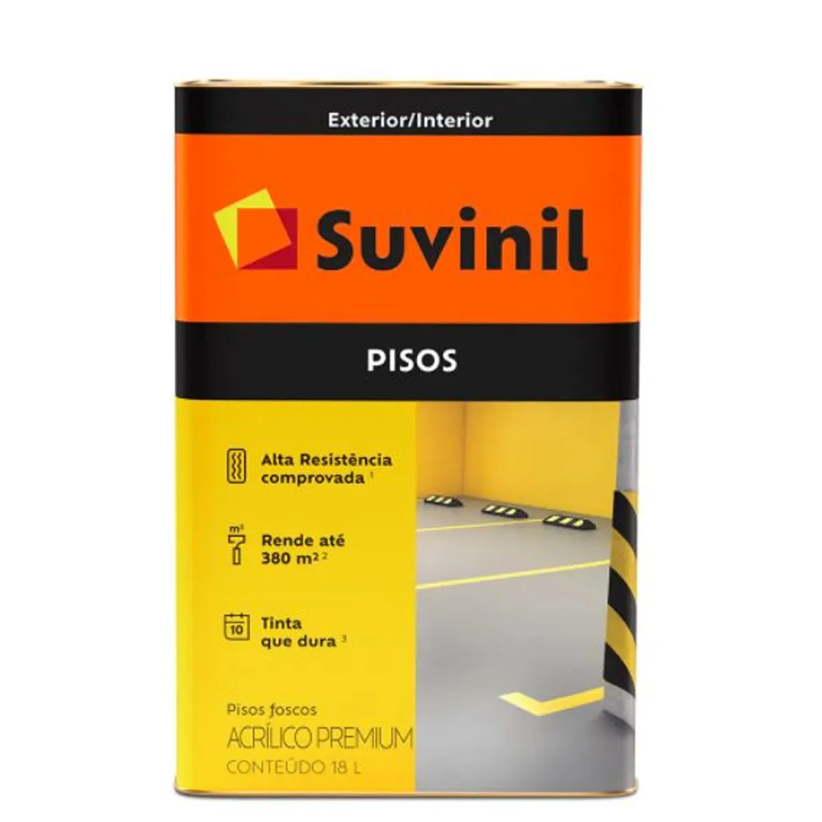 Tinta para piso Preto Fosco Exterior e Interior Piso Premium 18L Suvinil, marca Suvinil - Foto 2