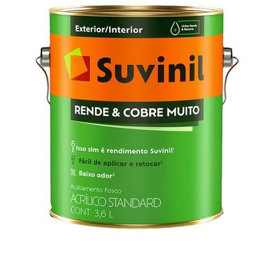 Tinta Fosco Interior Rende e Cobre Muito Standard 3,6L Branco