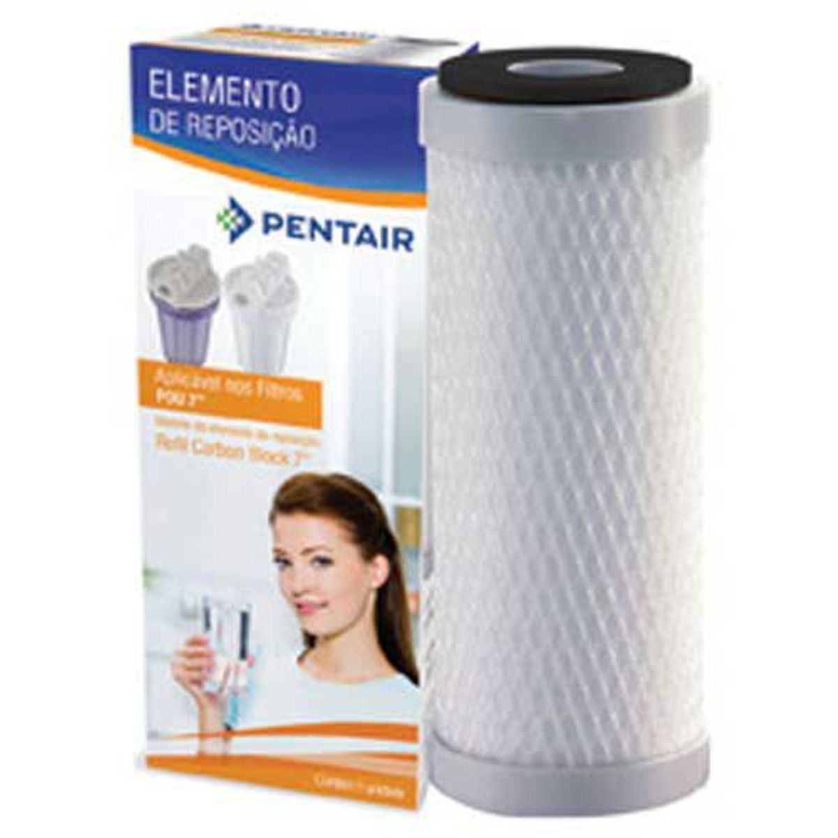 Refil para Filtro Água Hidrofiltros Carbon Block 7" 907-0023, marca Hidro Filtros - Foto Principal