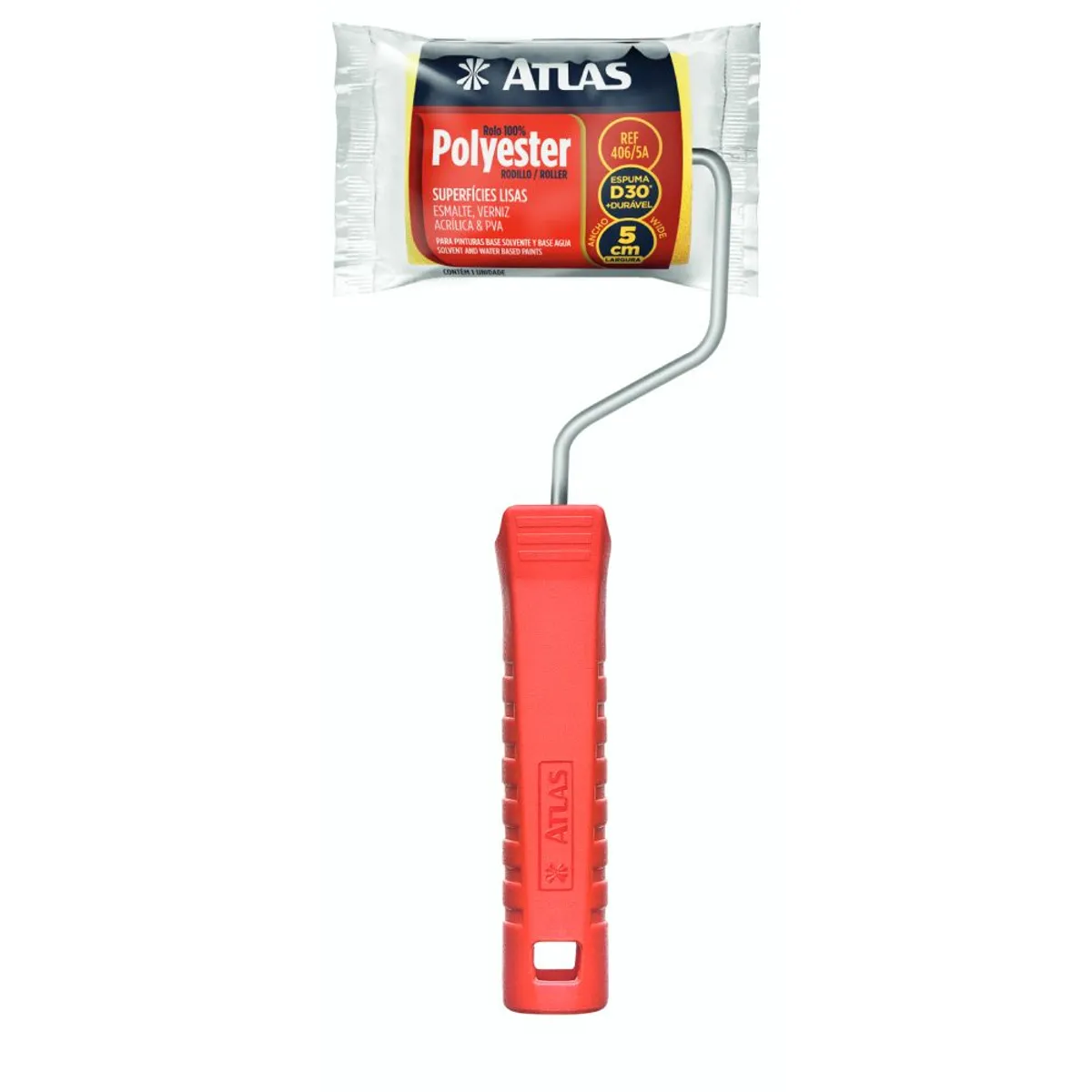 Rolo para Pintura de Espuma Uso Geral 5cm REF-406/5A Amarelo, marca Atlas - Foto Principal