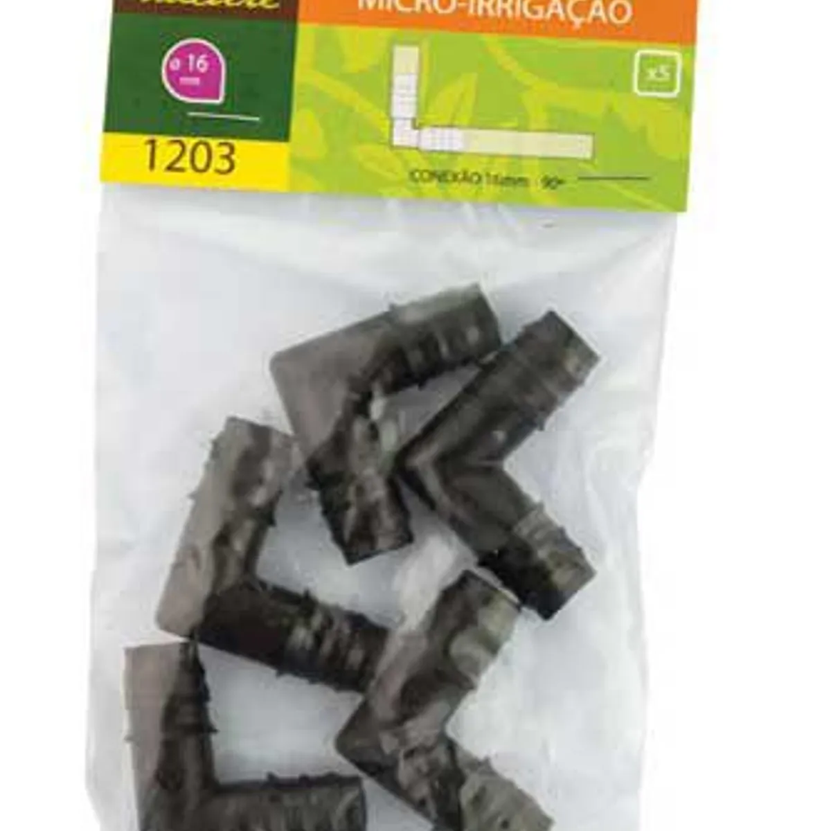Conexão Cotovelo 90° 5 Peças, Preto, 16m, marca Elgo - Foto Principal