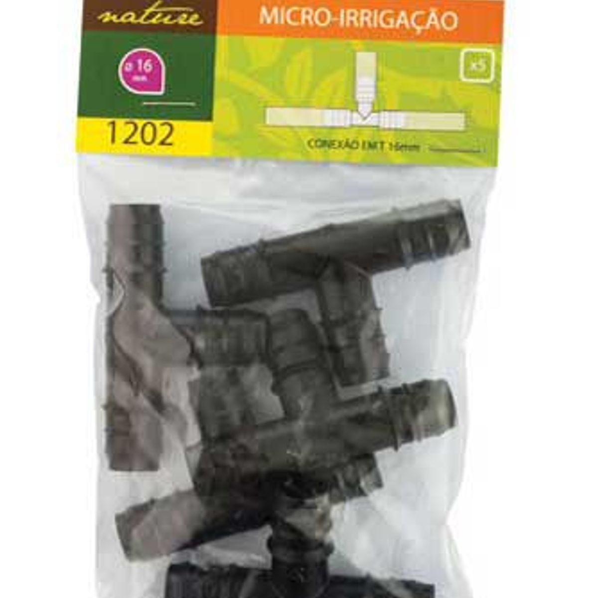 Conexão em T 5 Peças, Preto 5, 16mm, marca Elgo - Foto 2