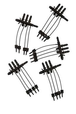 Conexo com 4 Sadas 3/5mm para 4/7mm 5 Peas Preto