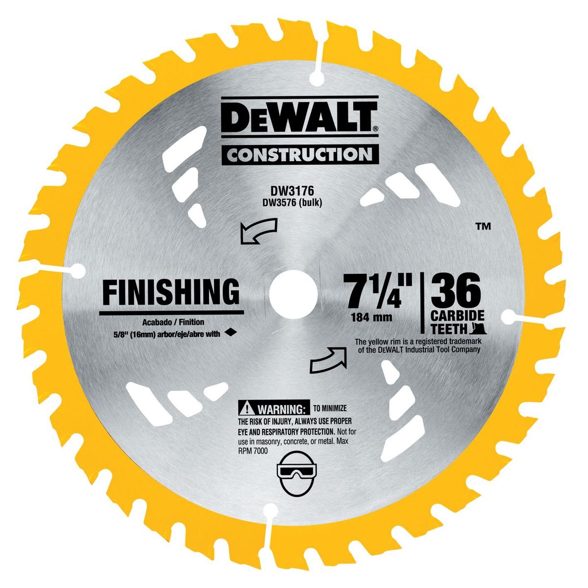 Lamina Serra Circular 7 1/4 36D Dewalt, marca Dewalt - Foto Principal