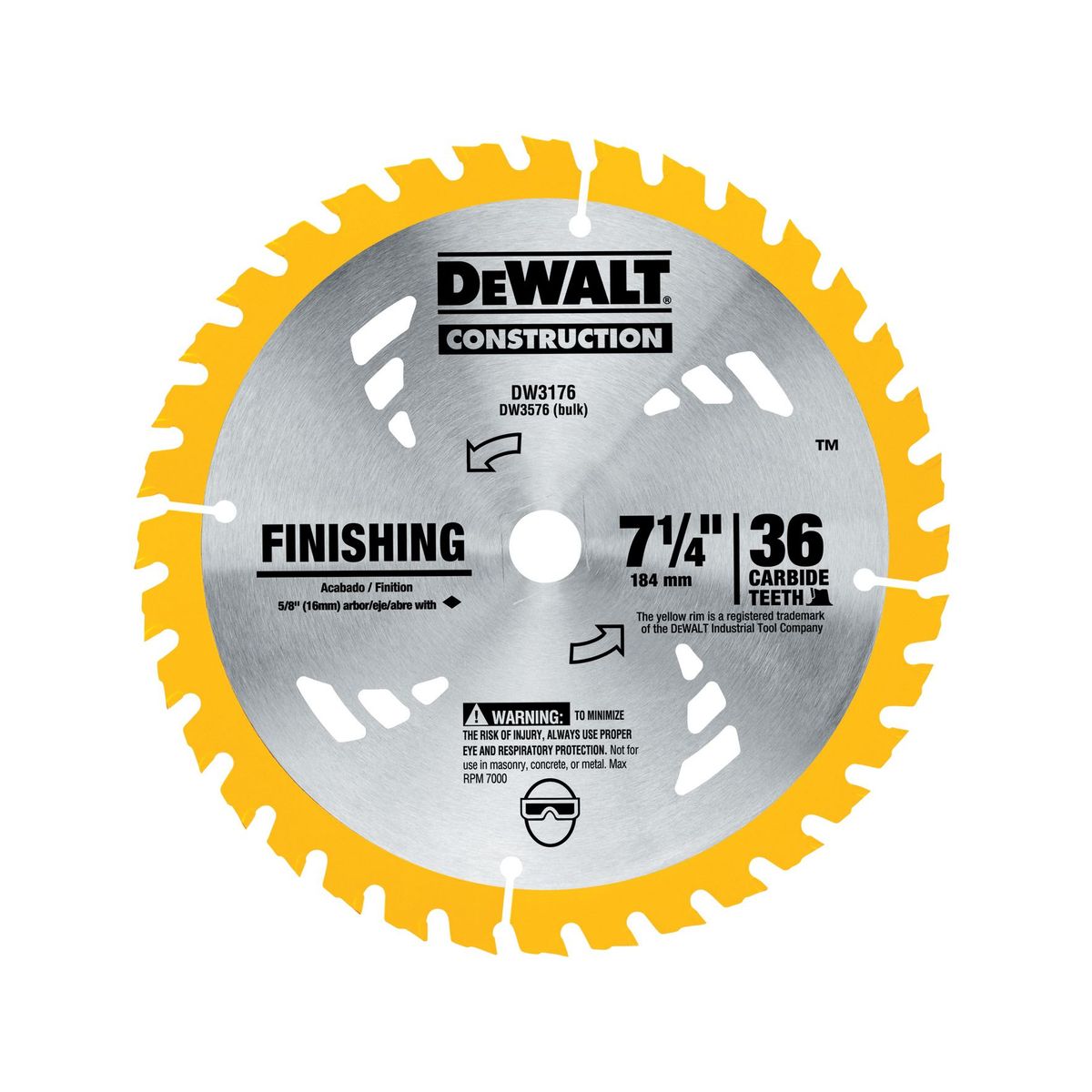 Lamina Serra Circular 7 1/4 36D Dewalt, marca Dewalt - Foto Principal