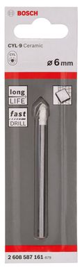 Brocas Bosch CYL-9 Ceramic Encaixe Cilindrico 6 x 80 mm com 1 unidade