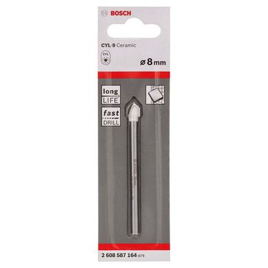 Brocas Bosch CYL-9 Ceramic Encaixe Cilindrico 8 x 80 mm com 1 unidade
