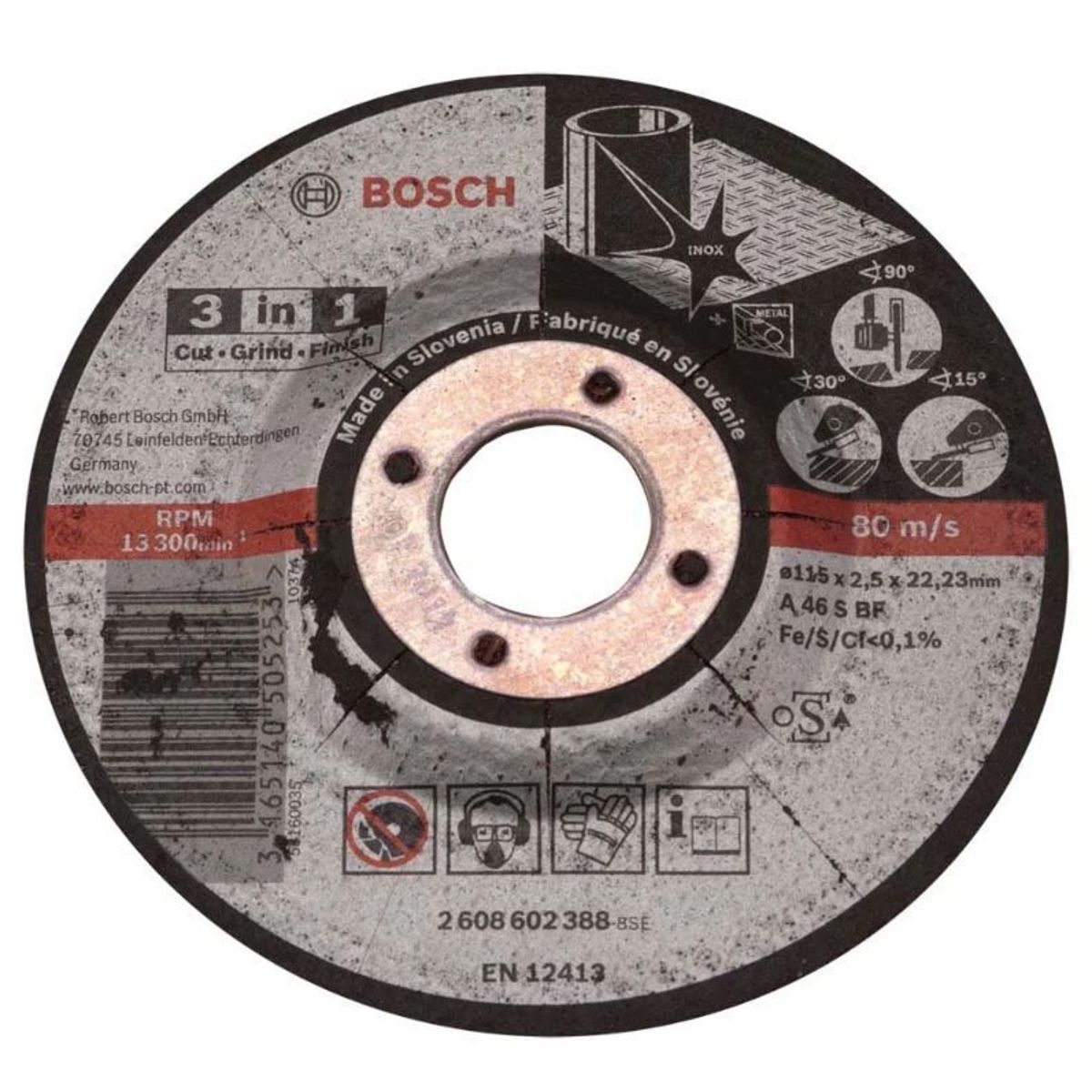 Disco Abrasivo Bosch 3-em-1 Corte/Desbaste Bosch/Polimento 115x2,5mm Centro Reto, marca Bosch - Foto 2