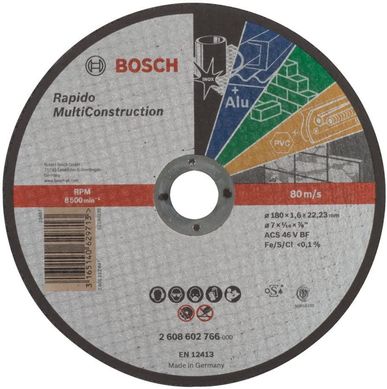 Disco de Corte Bosch MultiConstruction 180x1,6mm Centro Reto