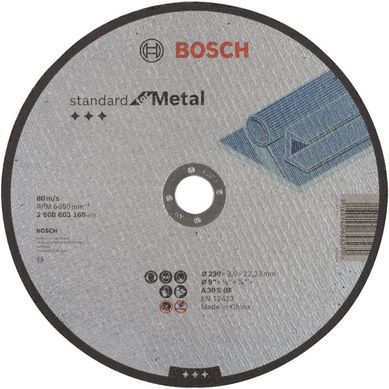 Disco de Corte Bosch Standard for Metal 230x3,0mm Centro Reto