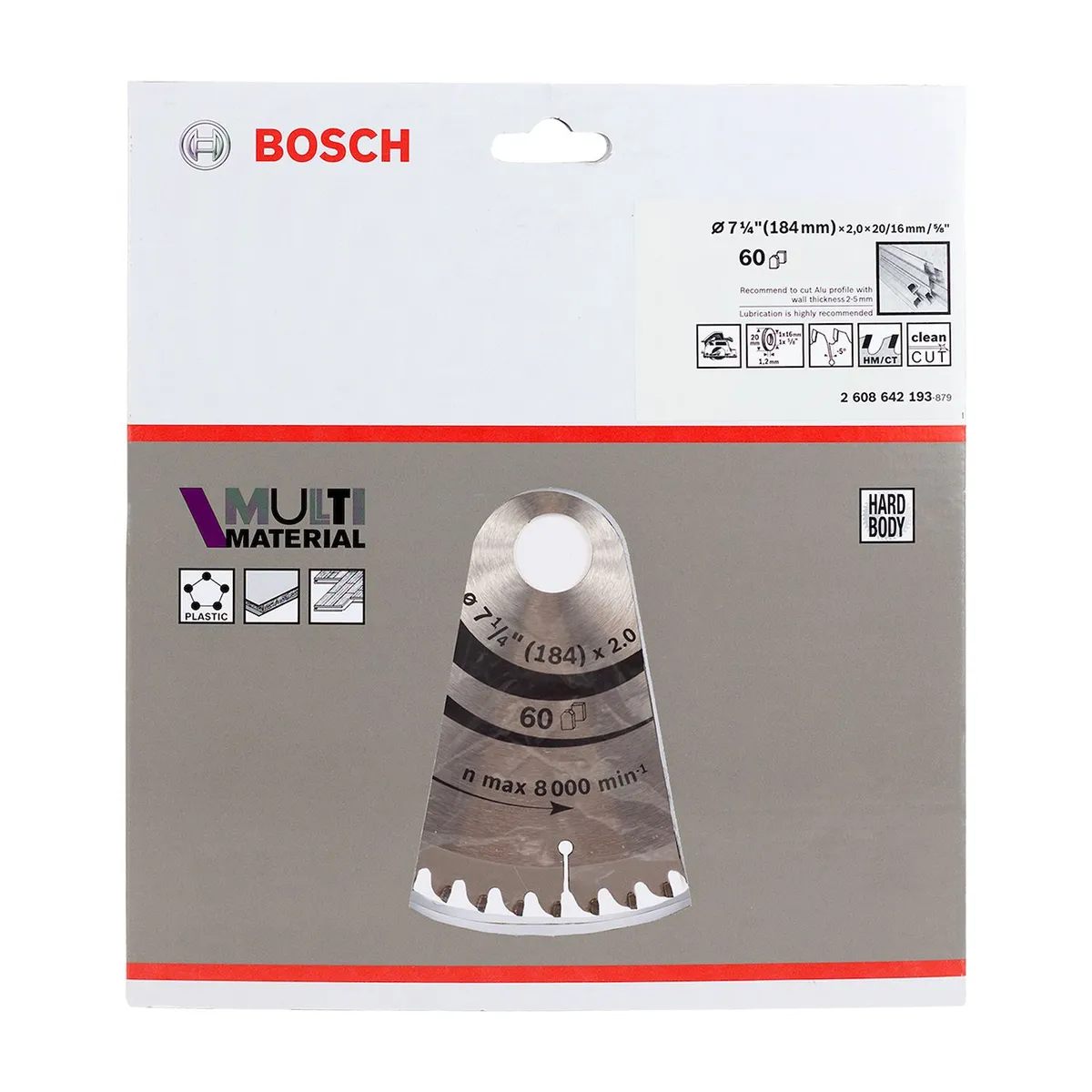 Disco de serra Circular Bosch Multimaterial ø184, furo de 20 mm, espessura de 1,5 mm, 60 dentes, marca Bosch - Foto 2