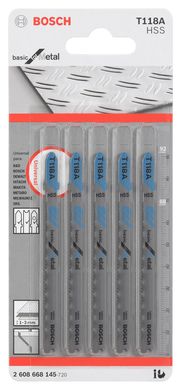 Lmina de serra tico tico Bosch T118A Basic for metal blister com 5 unidades